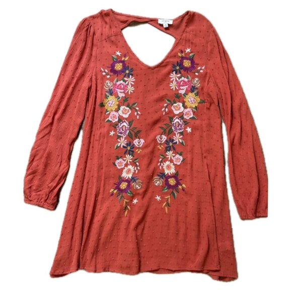 Umgee Tops - Umgee Womens Boho Embroidered Floral Top Medium Hippie Cottagecore Festival